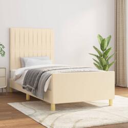vidaXL krémszínű szövet ágykeret matrac nélkül 100x200 cm (3125200)