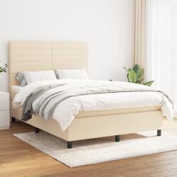 vidaXL krémszínű szövet rugós ágy matraccal 140 x 190 cm (3141854)