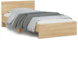 vidaXL sonoma tölgy színű ágykeret fejtámlával és LED-ekkel 100x200 cm (838801)