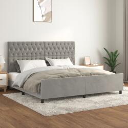 vidaXL világosszürke bársony ágykeret matrac nélkül 200 x 200 cm (3125958)
