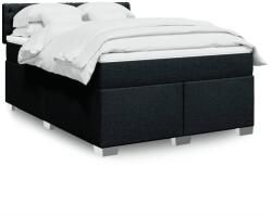 vidaXL fekete szövet rugós ágy matraccal 160x200 cm (3285948)