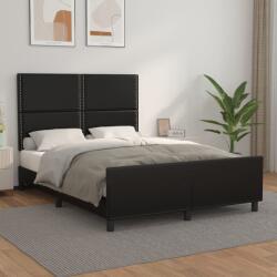 vidaXL fekete műbőr ágykeret fejtámlával 140x200 cm (3125512)