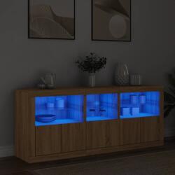 vidaXL sonoma tölgy színű tálalószekrény LED-világítással 162x37x67 cm (3208997)