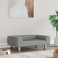 vidaXL világosszürke bársony kutyaágy 70 x 45 x 26, 5 cm (171919) - vidaxl