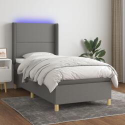 vidaXL sötétszürke szövet rugós és LED-es ágy matraccal 80 x 200 cm (3138750)
