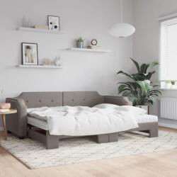 vidaXL tópszínű kihúzható szövet heverő matracokkal 90 x 200 cm (3197655)