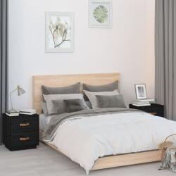 vidaXL 2 db fekete tömör fenyőfa éjjeliszekrény 40 x 34 x 45 cm (818334)