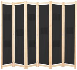 vidaXL fekete 6-paneles szövetparaván 240 x 170 x 4 cm (248186)