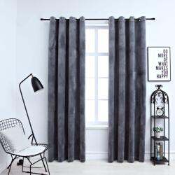 vidaXL 2 db antracit bársony sötétítőfüggöny gyűrűkkel 140 x 245 cm (134498)