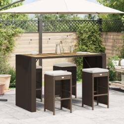 vidaXL 4 db barna polyrattan kerti bárszék párnával (368688) - vidaxl