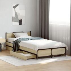 vidaXL sonoma tölgy színű szerelt fa ágykeret 90 x 200 cm (3279968)