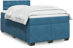 vidaXL sötétkék bársony rugós ágy matraccal 120 x 200 cm (3286298)