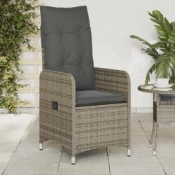 vidaXL 2 db szürke polyrattan dönthető kerti szék párnákkal (365687)