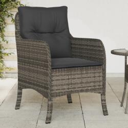 vidaXL 2 db szürke polyrattan kerti szék párnával (365147)