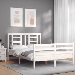 vidaXL fehér tömör fa ágykeret fejtámlával 140 x 200 cm (3194702)