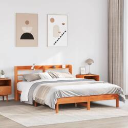 vidaXL viaszbarna tömör fenyőfa ágy matrac nélkül 140 x 190 cm (3306902)