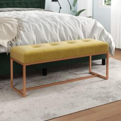 vidaXL mustársárga bársony pad 110 x 36 x 45 cm (350602) - vidaxl