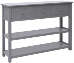 vidaXL szürke tömör császárfa tálalószekrény 108 x 30 x 76 cm (338546)