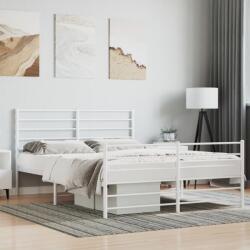 vidaXL fehér fém ágykeret fej- és lábtámlával 120x200 cm (352384)