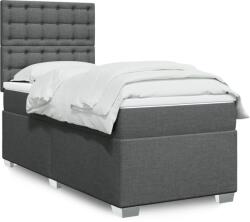 vidaXL sötétszürke szövet rugós ágy matraccal 90x190 cm (3290358)