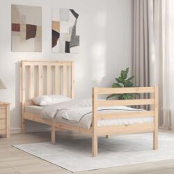 vidaXL tömör fa ágykeret fejtámlával Small Single (3194206) - vidaxl