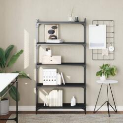 vidaXL 5 szintes fekete szerelt fa könyvespolc 80 x 30 x 154 cm (837677) - vidaxl