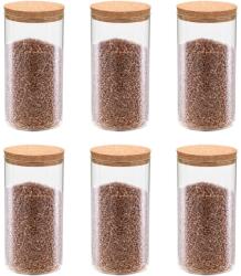 vidaXL 6 db üvegedény parafa fedéllel 1100 ml (50840)