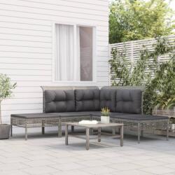 vidaXL 5 részes szürke polyrattan kerti ülőgarnitúra párnákkal (319663)