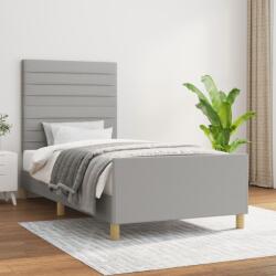 vidaXL világosszürke szövet ágykeret matrac nélkül 100x200 cm (3125114)