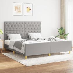 vidaXL világosszürke szövet ágykeret matrac nélkül 160 x 200 cm (3125308)