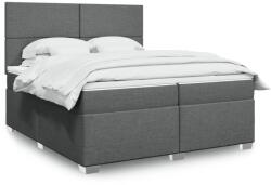vidaXL sötétszürke szövet rugós ágy matraccal 200 x 200 cm (3292889)