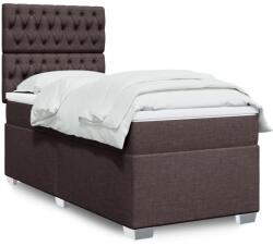 vidaXL sötétbarna szövet rugós ágy matraccal 100 x 200 cm (3292709)