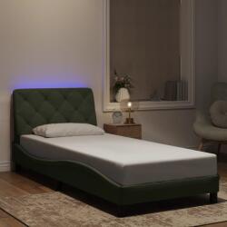 vidaXL világosszürke bársony ágykeret LED-világítással 80 x 200 cm (3213819) - vidaxl