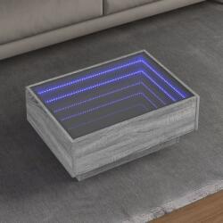 vidaXL szürke sonoma szerelt fa dohányzóasztal LED-del 70 x 50 x 30 cm (847516) - vidaxl