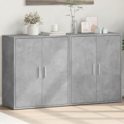vidaXL 2 db betonszürke szerelt fa tálalószekrény 60 x 31 x 70 cm (3276542)