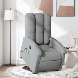 vidaXL világosszürke szövet felállást segítő dönthető masszázsfotel (3204104)