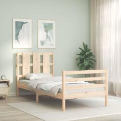 vidaXL tömör fa ágykeret fejtámlával 90 x 200 cm (3194101)