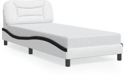 vidaXL fehér és fekete műbőr ágykeret LED-világítással 90x190 cm (3213905)