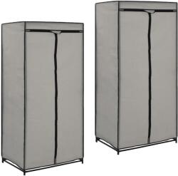 vidaXL 2 db szürke ruhásszekrény 75 x 50 x 160 cm (282444)