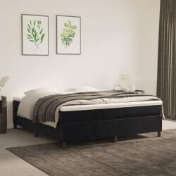 vidaXL fekete bársony rugós ágy matraccal 180x200 cm (3144695)