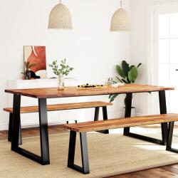 vidaXL tömör akácfa étkezőasztal természetes éllel 200 x 90 x 75 cm (353292)