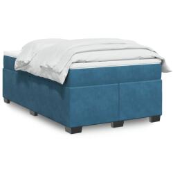 vidaXL sötétkék bársony rugós ágy matraccal 120x190 cm (3285273)