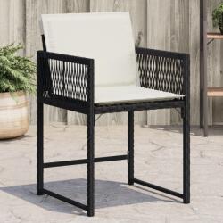 vidaXL 4 db fekete polyrattan kerti szék párnával (365017)