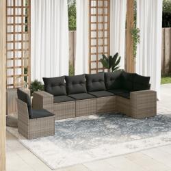vidaXL 6 részes szürke polyrattan kerti ülőgarnitúra párnákkal (3254967) - vidaxl