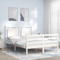 vidaXL fehér tömör fa ágykeret fejtámlával Small Double (3194022)