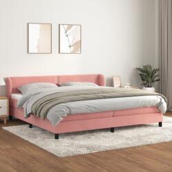 vidaXL rózsaszín bársony rugós ágy matraccal 200x200 cm (3127456)