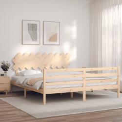 vidaXL tömör fa ágykeret fejtámlával Super King Size (3195301)