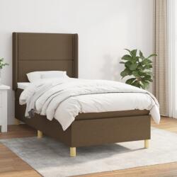vidaXL sötétbarna szövet rugós ágy matraccal 80 x 200 cm (3131868)