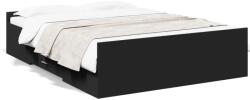 vidaXL fekete szerelt fa ágykeret fiókokkal 120 x 190 cm (3280322) - vidaxl