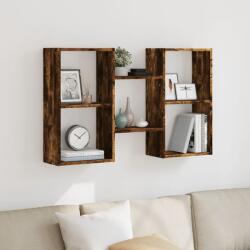 vidaXL füstös tölgy színű szerelt fa fali polc 96 x 18 x 60 cm (853231)